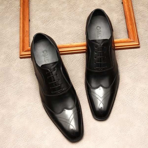Formal Lace Up Business Wedding Office Brogue Shoes Genuine Leather Business Men Dress Shoes Fashion Black Oxford Shoes For Men
Formal Lace Up Business Wedding Office Brogue Shoes Genuine Leather Business Men Dress Shoes Fashion Black Oxford Shoes For Men