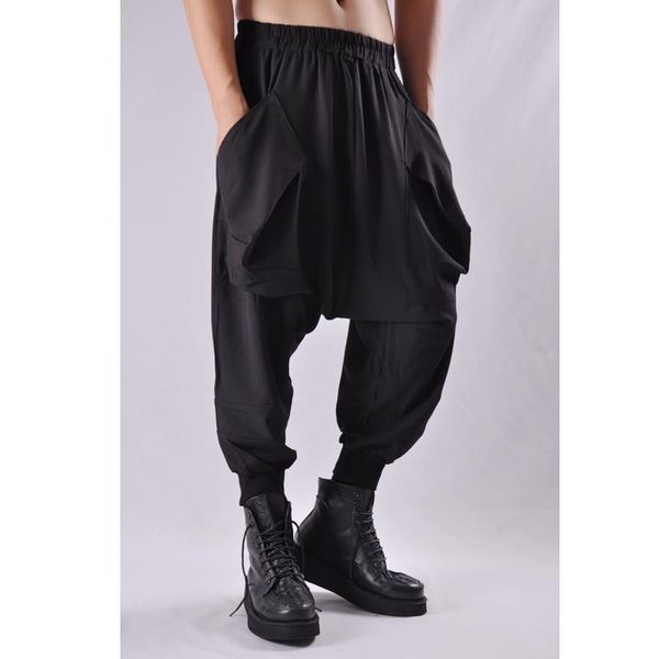 men's pants japanese casual cropped trousers big pocket harem loose low crotch bloomers plus size, Black
men's pants japanese casual cropped trousers big pocket harem loose low crotch bloomers plus size, Black