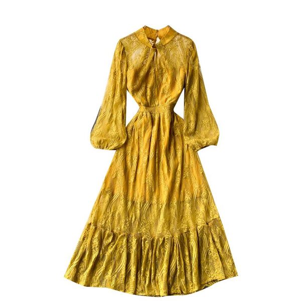 casual dresses 2021 spring and autumn women's round neck lantern sleeve long dress elegant hollow lace slim runway, Black;gray
casual dresses 2021 spring and autumn women's round neck lantern sleeve long dress elegant hollow lace slim runway, Black;gray