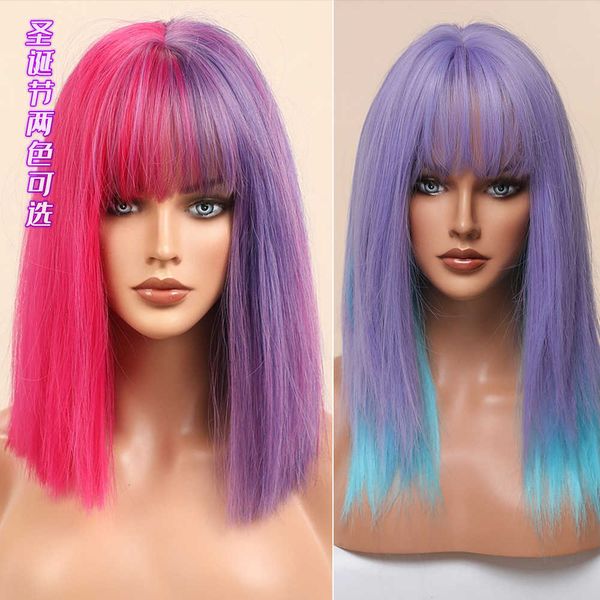 cosplay christmas halloween yin yang head pink purple color matching high temperature silk female headgear wig, Black
cosplay christmas halloween yin yang head pink purple color matching high temperature silk female headgear wig, Black