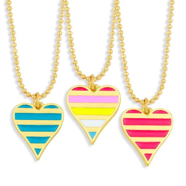 pendant necklaces flola copper heart necklace for women bead enamel colorful gold chain short fashion jewelry nkey97, Silver
pendant necklaces flola copper heart necklace for women bead enamel colorful gold chain short fashion jewelry nkey97, Silver
