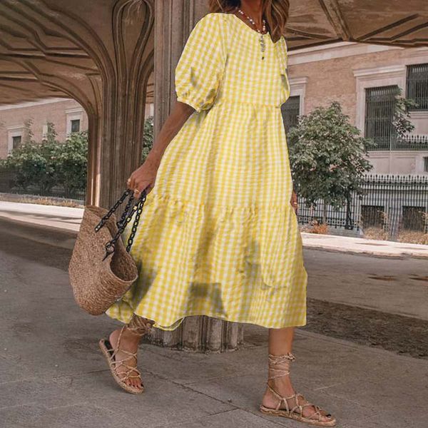 vonda 2021 womens print dresses plus size women plaid dress vintage puff sleeve midi dress casual bohemian loose holiday robe, Black;gray
vonda 2021 womens print dresses plus size women plaid dress vintage puff sleeve midi dress casual bohemian loose holiday robe, Black;gray