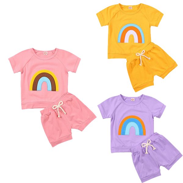 0-5y summer kids girls rainbow clothes sets printed short sleeve pullover t shirts shorts 2pcs, White
0-5y summer kids girls rainbow clothes sets printed short sleeve pullover t shirts shorts 2pcs, White