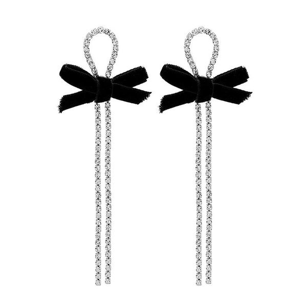 dangle & chandelier bow flannelette fringe earrings, Silver
dangle & chandelier bow flannelette fringe earrings, Silver