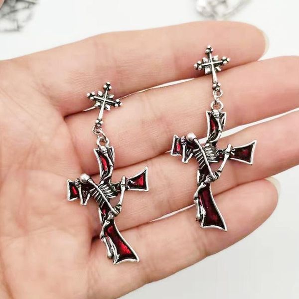 dangle & chandelier women gothic earrings punk style cross pattern metal red rhinestone ear pendant, Silver
dangle & chandelier women gothic earrings punk style cross pattern metal red rhinestone ear pendant, Silver