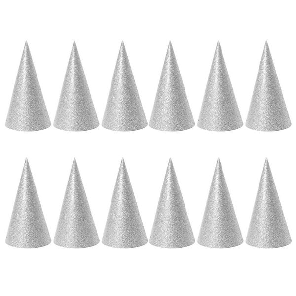 party hats 12pcs glitter cone triangle birthday for kids and adults decorations (silver)
party hats 12pcs glitter cone triangle birthday for kids and adults decorations (silver)