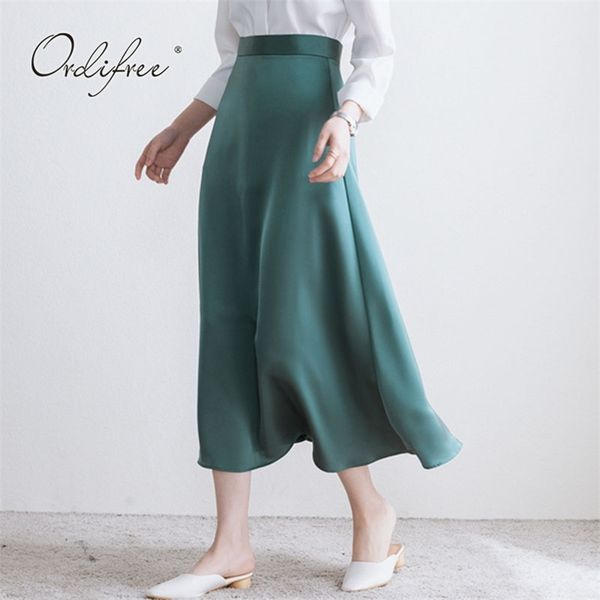 spring summer elegant women green satin skirt vintage female silk stylish office lady midi 210513, Black
spring summer elegant women green satin skirt vintage female silk stylish office lady midi 210513, Black