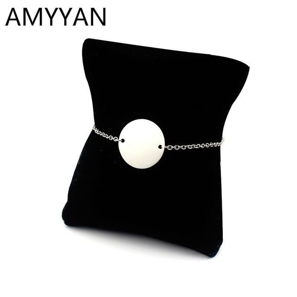 link, chain simple female bracelet metal silver fine brangele round heart shape can be customized logo pattern girls jewelry, Black
link, chain simple female bracelet metal silver fine brangele round heart shape can be customized logo pattern girls jewelry, Black