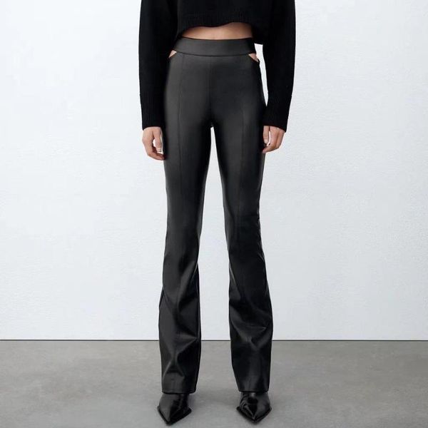 women's pants & capris korean fashion faux leather women pu vintage hollow out black flare punk clothes streetwear, Black;white
women's pants & capris korean fashion faux leather women pu vintage hollow out black flare punk clothes streetwear, Black;white