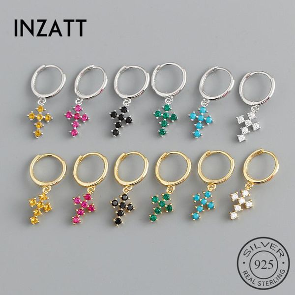 real 925 sterling silver zircon cross hoop earrings for fashion women party minimalist fine jewelry punk accessories & huggie, Golden;silver
real 925 sterling silver zircon cross hoop earrings for fashion women party minimalist fine jewelry punk accessories & huggie, Golden;silver