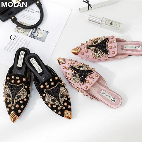 size 35-40 molan brand designer black pink crystal animal flat slippers socofy shoes slip on loafers mules flip flops outside
size 35-40 molan brand designer black pink crystal animal flat slippers socofy shoes slip on loafers mules flip flops outside