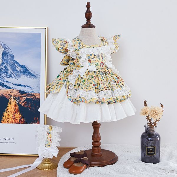 girls' dresses 2pcs baby girls spanish floral es girl princess lolita infant birthday baptism ball gowns children boutique frocks, Red;yellow
girls' dresses 2pcs baby girls spanish floral es girl princess lolita infant birthday baptism ball gowns children boutique frocks, Red;yellow