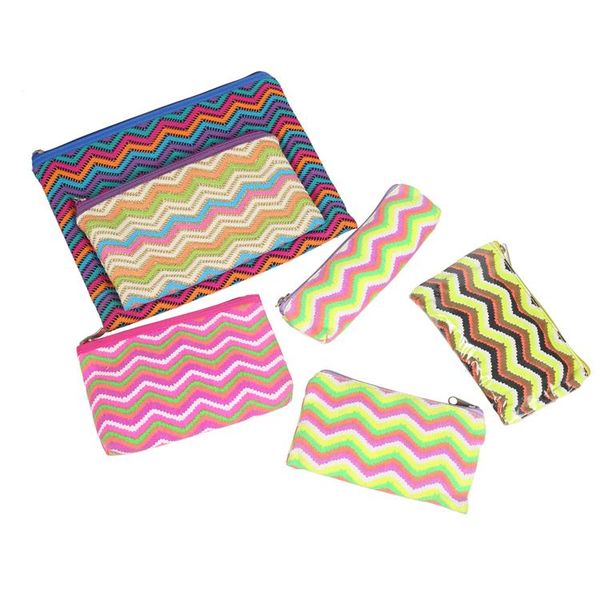 classic euorean style bag striped pattern cosmetic original toiletry bags & cases