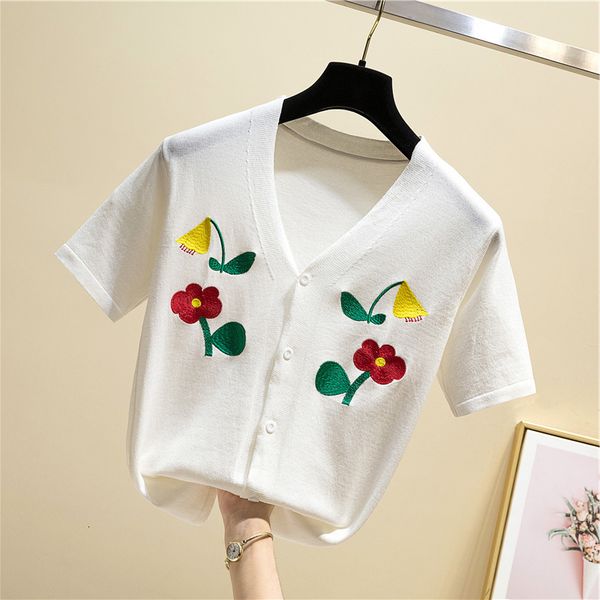 women's t-shirt female embroidered long floral shirt, knitted or crocheted, short sleeve, , summer, casual, turtleneck v, women's, White
women's t-shirt female embroidered long floral shirt, knitted or crocheted, short sleeve, , summer, casual, turtleneck v, women's, White