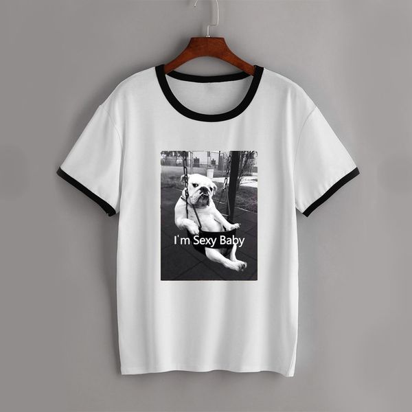 t shirt hip hop summer women's fashion brand, White