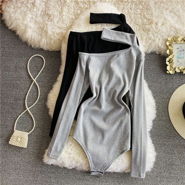 women's jumpsuits & rompers women solid knitted bodysuit halter neck one shoulder long sleeve skinny jumpsuit 2021 new chic off sh, Black;white
women's jumpsuits & rompers women solid knitted bodysuit halter neck one shoulder long sleeve skinny jumpsuit 2021 new chic off sh, Black;white