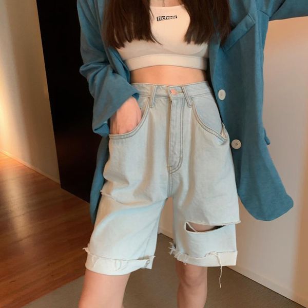 women's jeans imucci summer ripped high waist was thin wide-leg pants straight tube loose five-point 2021 tide, Blue
women's jeans imucci summer ripped high waist was thin wide-leg pants straight tube loose five-point 2021 tide, Blue