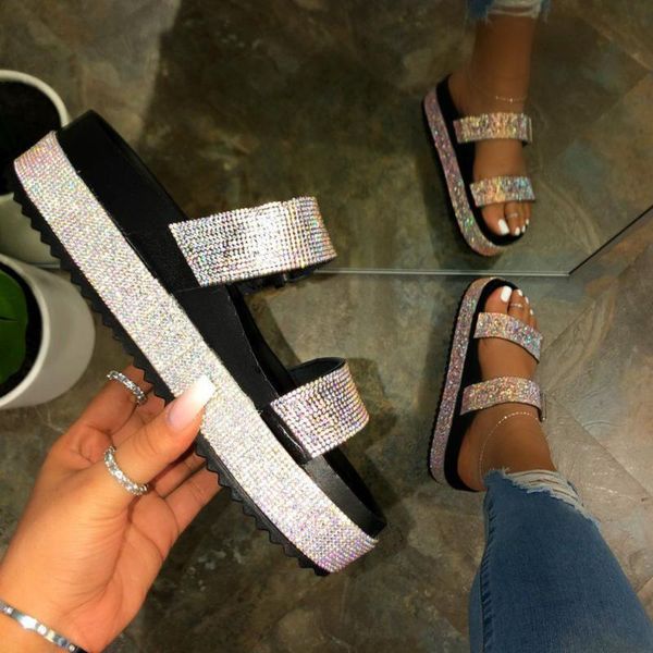 slippers in stock ins fashion plus size 43 bling flat platform summer sandal women shoes woman, Black
slippers in stock ins fashion plus size 43 bling flat platform summer sandal women shoes woman, Black