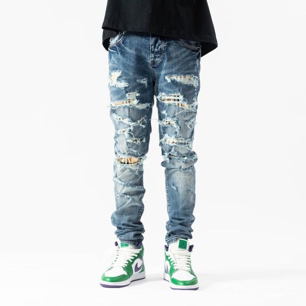 men's jeans 2021 clothing fashion blue torn patch patchwork complex wash men pants size 40
men's jeans 2021 clothing fashion blue torn patch patchwork complex wash men pants size 40