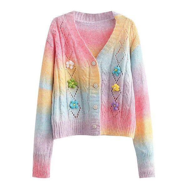 women's knits & tees womens loose fit knitted cardigan sweater long-sleeve v neck casual colorful flower decoration single-breasted, White
women's knits & tees womens loose fit knitted cardigan sweater long-sleeve v neck casual colorful flower decoration single-breasted, White