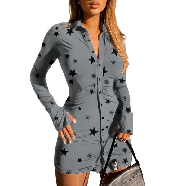 daisy floral print shirt dress 2021 women long sleeve deep v-neck buttons up high waist pencil 4 color casual dresses, Black;gray
daisy floral print shirt dress 2021 women long sleeve deep v-neck buttons up high waist pencil 4 color casual dresses, Black;gray