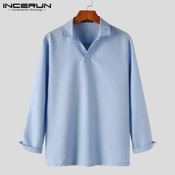solid color men shirt streetwear turn down collar long sleeve casual shirts spring leisure camisa masculina s-5xl incerun men's, White;black 
solid color men shirt streetwear turn down collar long sleeve casual shirts spring leisure camisa masculina s-5xl incerun men's, White;black