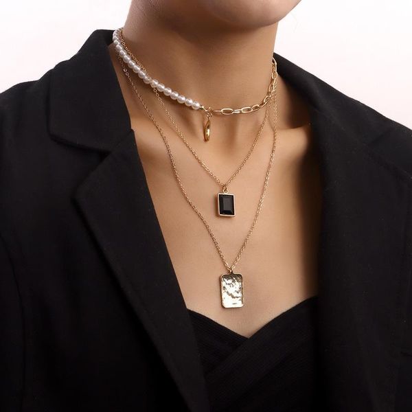 chokers vintage boho multilayer pearl choker square pendant chain necklace for women girl hip hop gold color collar party jewelry gift, Golden;silver
chokers vintage boho multilayer pearl choker square pendant chain necklace for women girl hip hop gold color collar party jewelry gift, Golden;silver