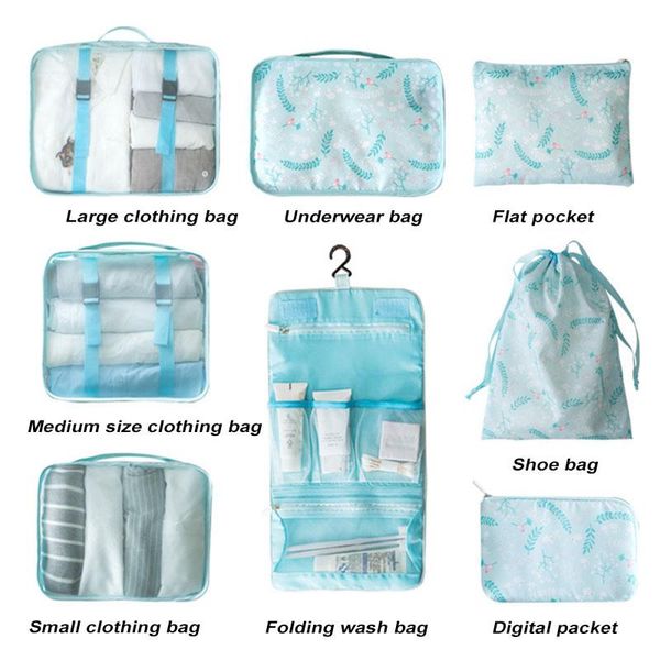 storage bags travel bag printed pattern compartment kit suitable for clothes shoes toiletries k888