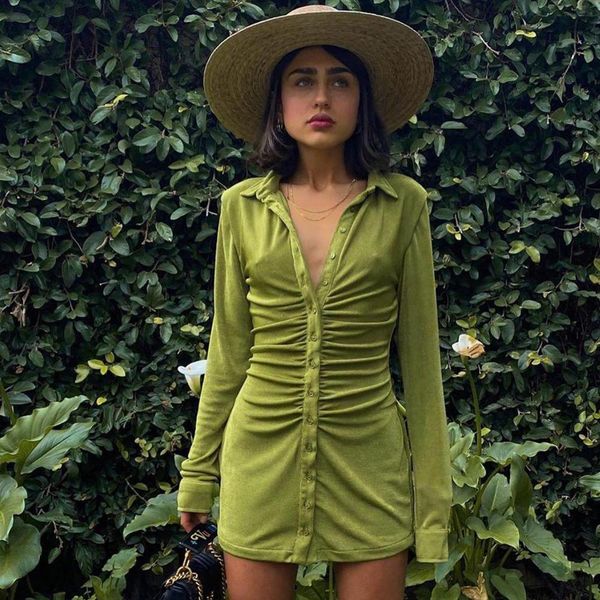 2021cryptographic turn-down collar green women shirt dresses club party long sleeve button mini dress holiday 2021 spring streetwear, Black;gray
2021cryptographic turn-down collar green women shirt dresses club party long sleeve button mini dress holiday 2021 spring streetwear, Black;gray