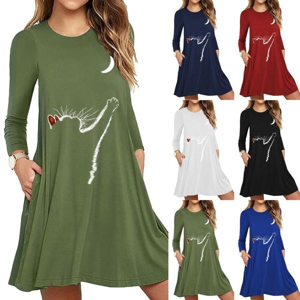 casual dresses women's printed dress long-sleeved pockets wild loose vestiti donna roupa feminina spring summer, Black;gray
casual dresses women's printed dress long-sleeved pockets wild loose vestiti donna roupa feminina spring summer, Black;gray