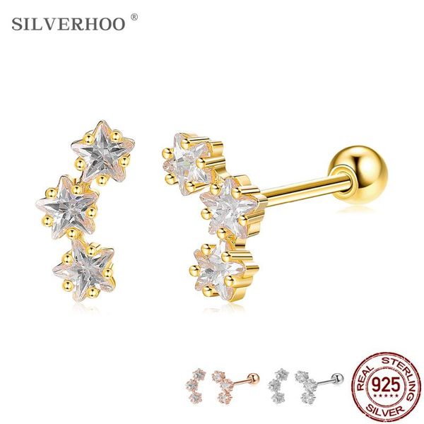 sterling silver 925 jewelry shiny star cubic zirconia stud earrings for women trendy 3 colors anti allergy earring, Golden;silver
sterling silver 925 jewelry shiny star cubic zirconia stud earrings for women trendy 3 colors anti allergy earring, Golden;silver