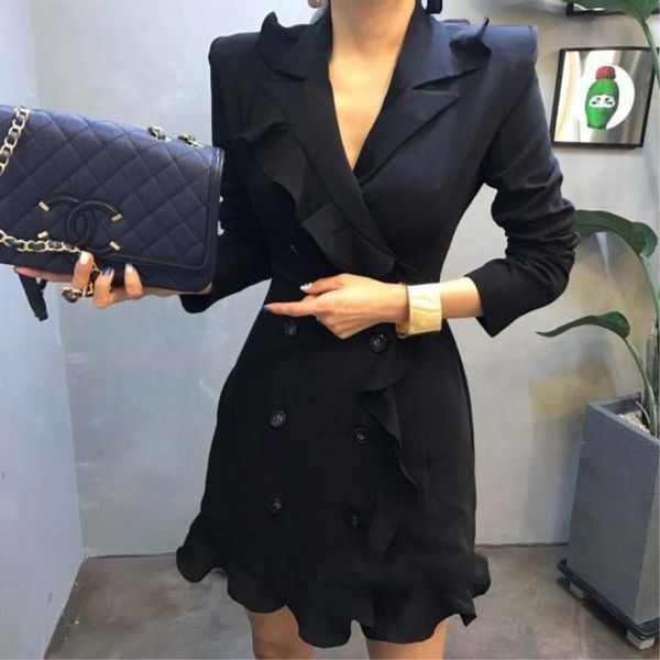 casual dresses mid length blazer coat women's summer 2021 spring and autumn ruffle dress ol slim thin, Black;gray
casual dresses mid length blazer coat women's summer 2021 spring and autumn ruffle dress ol slim thin, Black;gray