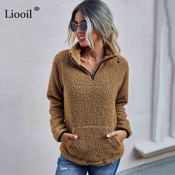 sweatshirts casual autumn winter fleece sweatshirt women long sleeve turn-down collar with pockets solid pullovers and hoodies i9kq, Black
sweatshirts casual autumn winter fleece sweatshirt women long sleeve turn-down collar with pockets solid pullovers and hoodies i9kq, Black