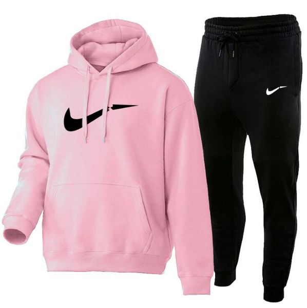 2021 cotton mens hoodie sweat suit casual sportswear tracksuit letter printing male solid hooded sweatshirt+pants set plus size s-xxxl, Gray