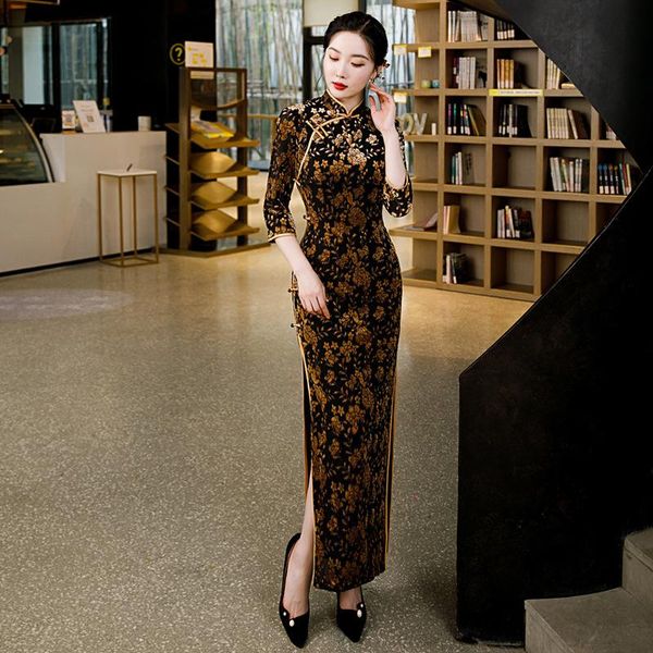 ethnic clothing autumn vintage slim printed qipao traditional mandarin collar oriental chinese dress classic side slit cheongsams party, Red
ethnic clothing autumn vintage slim printed qipao traditional mandarin collar oriental chinese dress classic side slit cheongsams party, Red