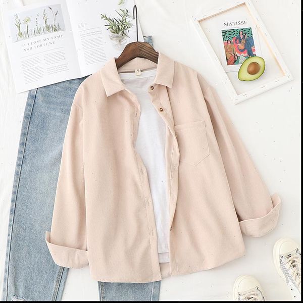 womens shirt casual corduroy women spring autumn ladies solid color blouses and long sleeve boyfriend style, White
womens shirt casual corduroy women spring autumn ladies solid color blouses and long sleeve boyfriend style, White