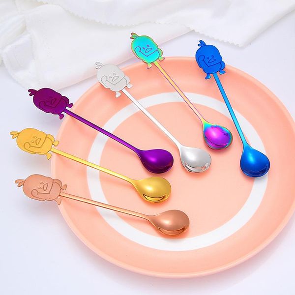 spoons 304 stainless steel coffee spoon tremble titanium plated baby yellow duck cartoon stirring child
spoons 304 stainless steel coffee spoon tremble titanium plated baby yellow duck cartoon stirring child