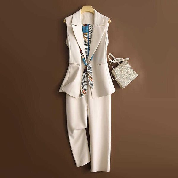 women's two piece pants high-order color matching 2021 spring and summer beige slim fit sleeveless waistcoat vest - suit women 's, White
women's two piece pants high-order color matching 2021 spring and summer beige slim fit sleeveless waistcoat vest - suit women 's, White