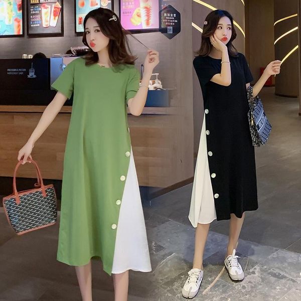 maternity dresses 2021 summer dress loose knee length stitching clothes pregnancy, White
maternity dresses 2021 summer dress loose knee length stitching clothes pregnancy, White