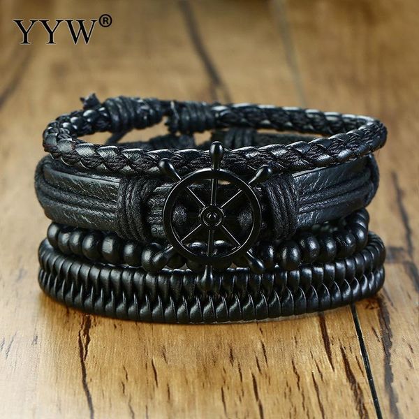 charm bracelets vintage rope braided multilayer leather bracelet wood beaded vessel rudder punk casul male wristbands adjustable length, Golden;silver
charm bracelets vintage rope braided multilayer leather bracelet wood beaded vessel rudder punk casul male wristbands adjustable length, Golden;silver