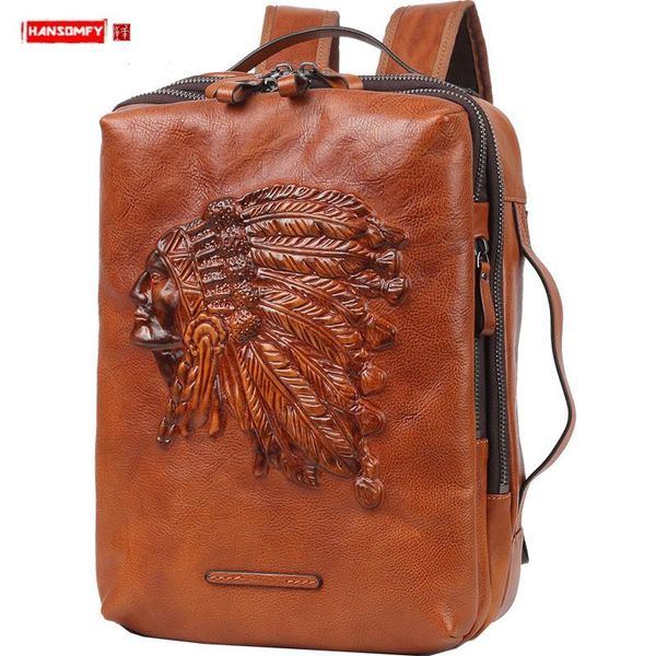 backpack men's leather 14 inch lapeuropean and american men school bag travel backpacks fashion brand male 2021
backpack men's leather 14 inch lapeuropean and american men school bag travel backpacks fashion brand male 2021