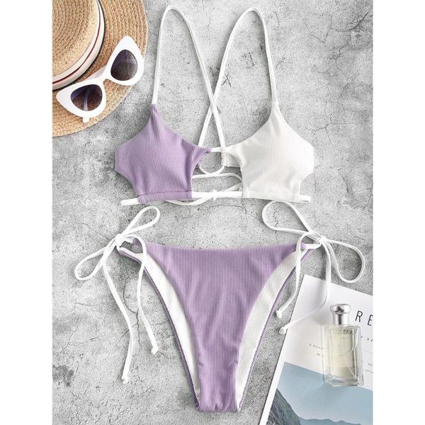 women's swimwear bandage brazilian bikini set women striped patchwork push up high cut hight waist halter two piece beach swimsuit, White;black
women's swimwear bandage brazilian bikini set women striped patchwork push up high cut hight waist halter two piece beach swimsuit, White;black