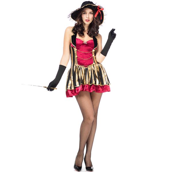 stage carnival cos women's halloween role play pirate game uniform, Black;red
stage carnival cos women's halloween role play pirate game uniform, Black;red