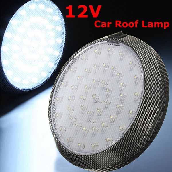12v car suv vehicle interior roof ceiling dome 6500k led light round lamp white