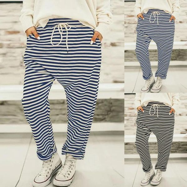 women's pants & capris office long trousers ladies casual elastic waist baggy fashion streetwear plus size drop-crotch pantalones, Black;white
women's pants & capris office long trousers ladies casual elastic waist baggy fashion streetwear plus size drop-crotch pantalones, Black;white