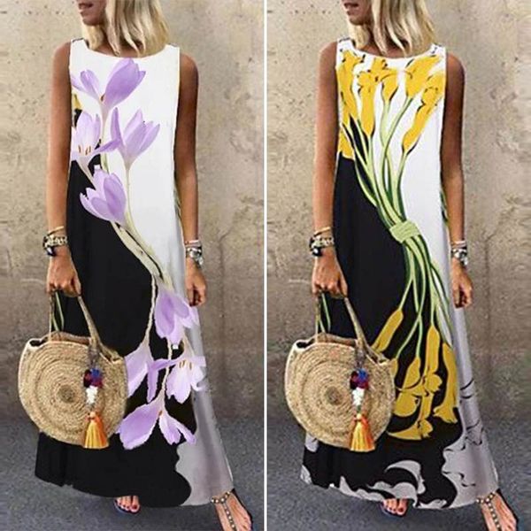dresses fashion printed maxi dress women's summer sundress 2021 casual sleeveless tank vestidos female floral robe plus size 5xl, Black;gray
dresses fashion printed maxi dress women's summer sundress 2021 casual sleeveless tank vestidos female floral robe plus size 5xl, Black;gray