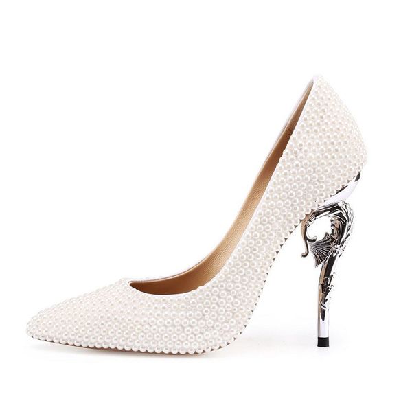 sandals spring stiletto heels pearl pointed shallow mouth women's single white party large size bride wedding shoes, Black
sandals spring stiletto heels pearl pointed shallow mouth women's single white party large size bride wedding shoes, Black