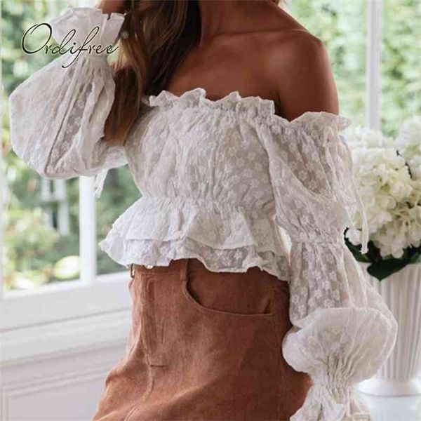 summer women off shoulder ruffle blouse long sleeve cotton white embroidery shirt 210513
summer women off shoulder ruffle blouse long sleeve cotton white embroidery shirt 210513