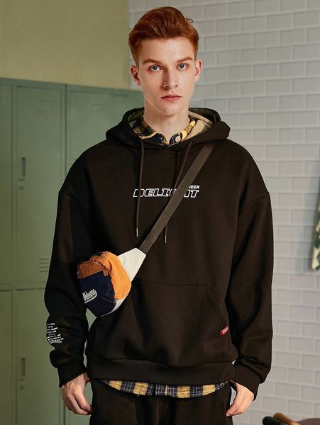 men letter graphic drawstring kangaroo pocket drop shoulder hoodie e6ii#, Black
men letter graphic drawstring kangaroo pocket drop shoulder hoodie e6ii#, Black