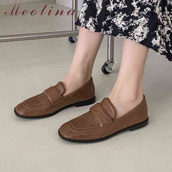 meotina women's flat shoes leather square needle point casual fashion spring and autumn season color 220209, Black
meotina women's flat shoes leather square needle point casual fashion spring and autumn season color 220209, Black